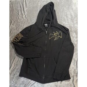 Led Zeppelin Swan Song Icarus Zip Up Hoodie Black Gold Men Medium 2023 Rock Band